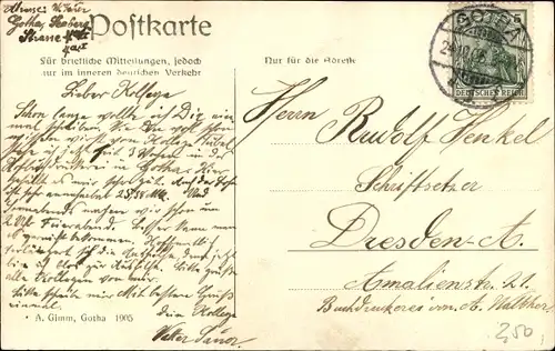 Ak Gotha in Thüringen, Totalansicht