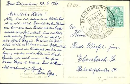 Ak Bad Liebenstein im Thüringer Wald, Heinrich-Mann-Sanatorium, Haupteingang, Fahrzeuge