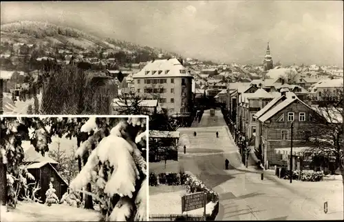 Ak Ilmenau in Thüringen, Ansicht vom Ort, Goethehäuschen, Winter, Schnee