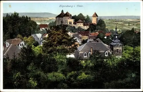 Ak Elgersburg in Thüringen, Ortspartie, Kirche, Burg