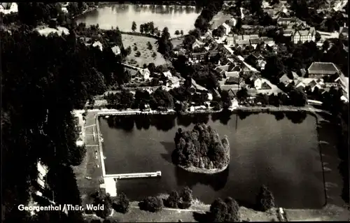 Ak Georgenthal Thüringer Wald, Fliegeraufnahme