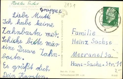 Ak Kröchlendorff Gollmitz in der Uckermark, Kindererholungsheim