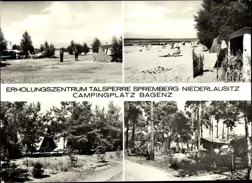 Ak Bagenz Neuhausen an der Spree Niederlausitz, Erholungszentrum Talsperre Spremberg, Campingplatz