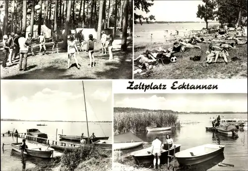 Ak Waren an der Müritz, Zeltplatz Ecktannen, Bootsanleger