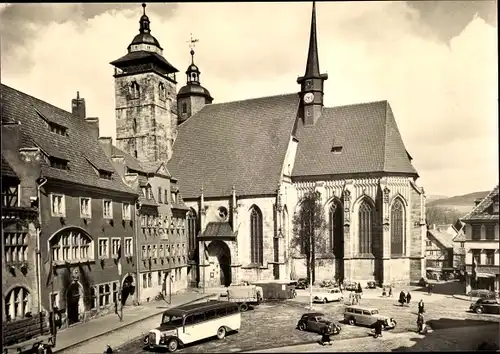 Ak Schmalkalden in Thüringen, Altmarkt, Kirche, Bus
