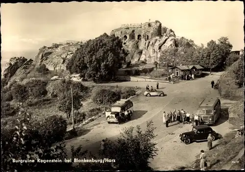 Ak Blankenburg am Harz, Burgruine Regenstein, Busse