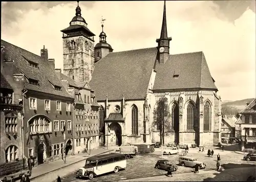 Ak Schmalkalden in Thüringen, Altmarkt, Kirche, Bus