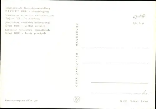 Ak Erfurt in Thüringen, Internationale Gartenbauaustellung, Haupteingang, Besucher