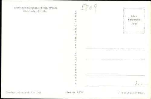 Ak Tambach Dietharz im Thüringer Wald, Oberhofer Straße