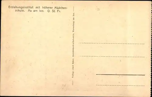 Ak Au am Inn Gars am Inn Oberbayern, Erziehungsinstitut mit höherer Mädchenschule, Klosterpforte