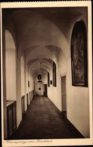 Ak Au am Inn Gars am Inn Oberbayern, Erziehungsinstitut mit höherer Mädchenschule, Kreuzgang