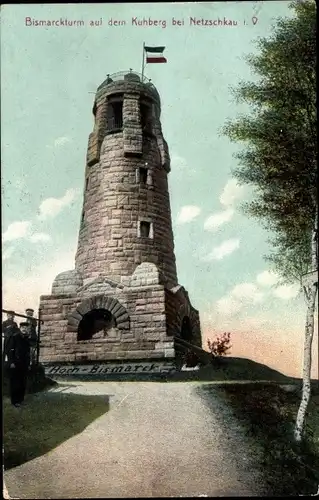 Ak Netzschkau im Vogtland, Bismarckturm auf dem Kuhberg