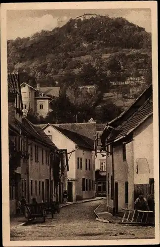 Ak Bad Blankenburg Thüringen, Brauhausgasse mit Greifenstein, Fuhrwerke