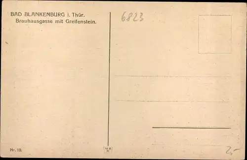 Ak Bad Blankenburg Thüringen, Brauhausgasse mit Greifenstein, Fuhrwerke