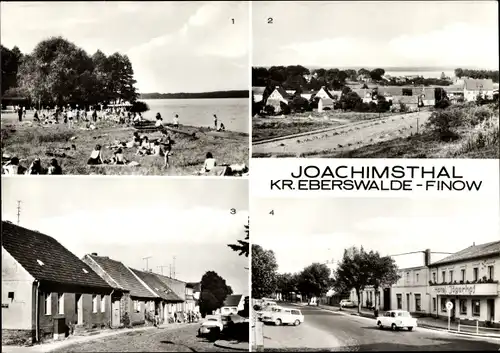 Ak Joachimsthal in der Uckermark, Freibad am Grimnitzsee, Ernst Thälmann Straße, Glockenstraße