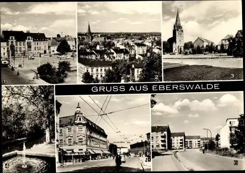 Ak Eberswalde im Barnim, Platz der Freundschaft, Kirchplatz, Wildparkstraße, Weidendamm Promenade