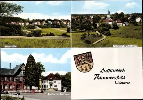 Ak Flammersfeld im Westerwald, Kirche, Rathaus, Teilansichten