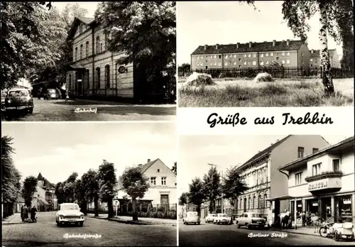 Ak Trebbin in Brandenburg, Bahnhof Front, Berliner Str., Bahnhofstr.