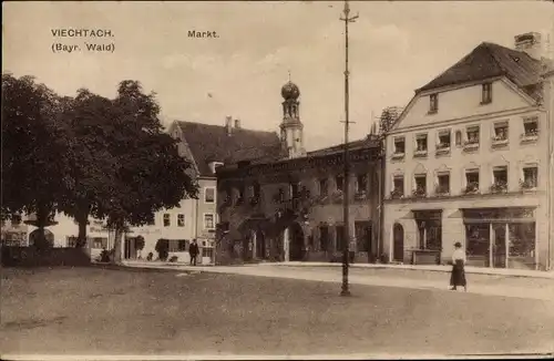 Ak Viechtach im Bayerischen Wald Niederbayern, Markt