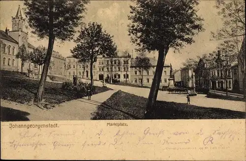 Ak Johanngeorgenstadt im Erzgebirge, Marktplatz