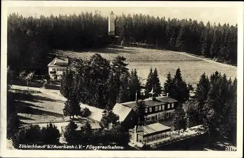 Ak Auerbach im Vogtland, Zöbischhaus, Fliegeraufnahme