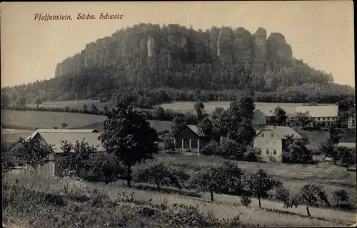 Ak Schöna Sächsische Schweiz, Pfaffenstein