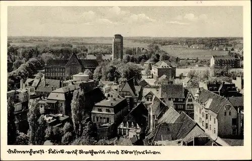 Ak Delmenhorst in Oldenburg, Blick auf Rathaus und Wasserturm