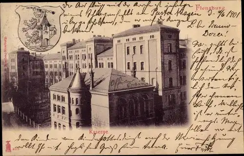 Wappen Ak Flensburg in Schleswig Holstein, Kaserne, Offizier Kasino