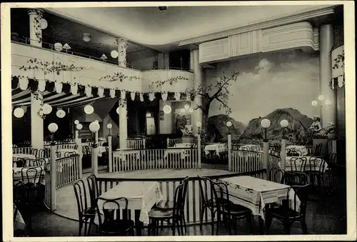 Ak Hamburg Mitte St. Pauli, Kaffee Rheinterrassen, Innenansicht