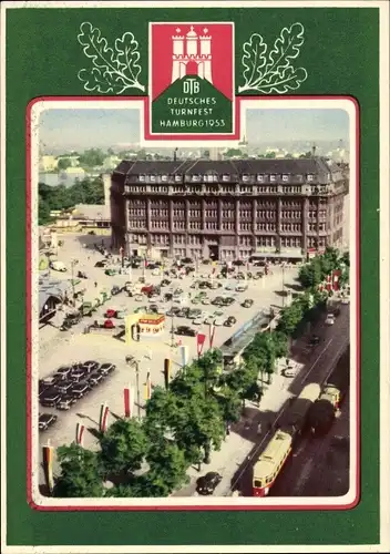 Passepartout Ak Hamburg St. Georg, Deutsches Turnfest 1953, Gewerkschaftshaus