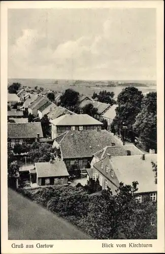 Ak Gartow im Wendland, Blick vom Kirchturm auf den Ort