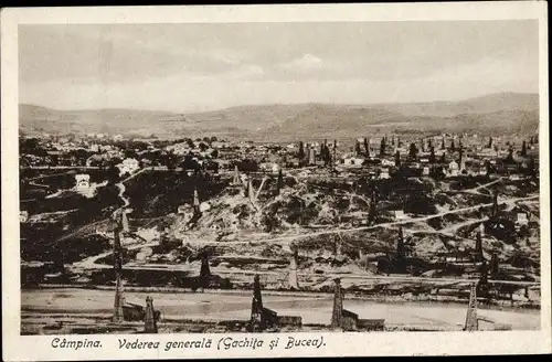 Ak Câmpina Rumänien, Ölfelder, Bohrtürme