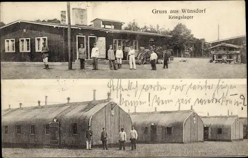 Ak Wünsdorf Zossen in Brandenburg, Partie im Kriegslager