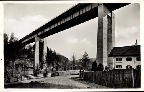 Ak Weyarn Oberbayern, Mangfallbrücke der Reichsautobahn München Landesgrenze
