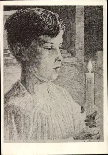 Künstler Ak Sternberg, Theodor, Damit ihr Kinder des Lichtes seid, Joh. 12 36, Junge mit Kerze