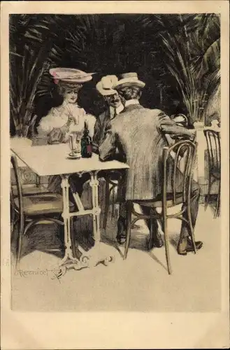 Künstler Ak Reznicek, Ferdinand von, Frau, Männer, Simplicissimus II 10