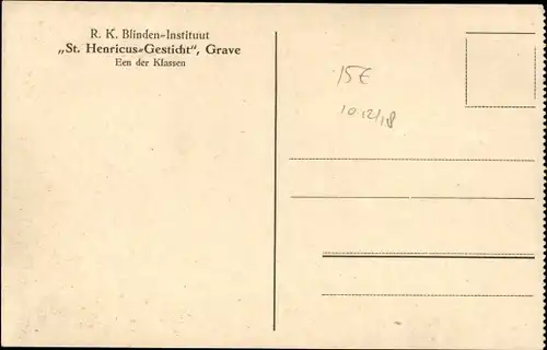Ak Grave Nordbrabant Niederlande, R. K. Blinden Institut St. Henricus