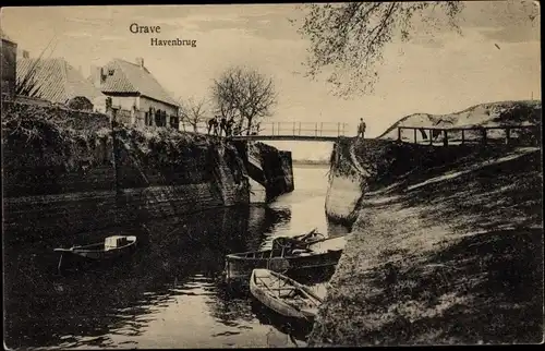 Ak Grave Nordbrabant Niederlande, Havenbrug