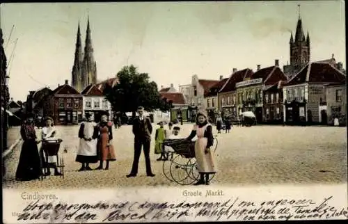 Ak Eindhoven Nordbrabant Niederlande, Groote Markt, Kinderwagen