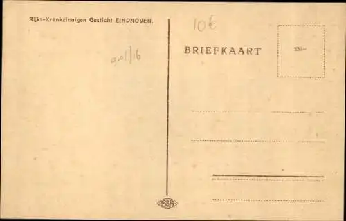 Ak Eindhoven Nordbrabant Niederlande, Rijks Krankzinnigen Gesticht, Paviljoen Laan