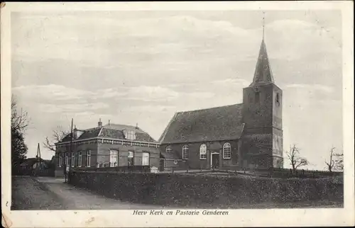 Ak Genderen Nordbrabant Niederlande, Herv Kerk en Pastorie