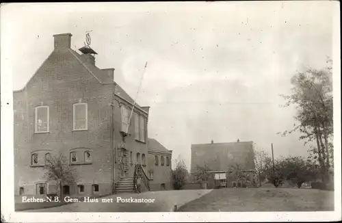 Ak Eethen Nordbrabant Niederlande, Gemeentehuis met Postkantoor