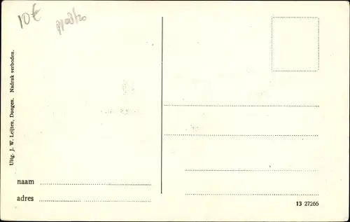 Ak Dongen Nordbrabant Niederlande, Hoogenham met Postkantoor, Raadhuis