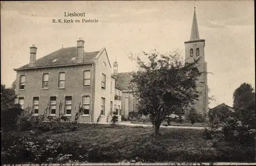 Ak Lieshout Nordbrabant Niederlande, R. K. Kerk en Pastorie