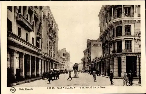 Ak Casablanca Marokko, Boulevard de la Gare