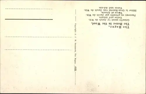 Ak Den Haag Südholland Niederlande, The House in the Wood, Gemälde