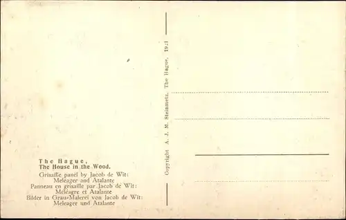Ak Den Haag Südholland Niederlande, The House in the Wood, Grisaille panel by Jacob de Wit