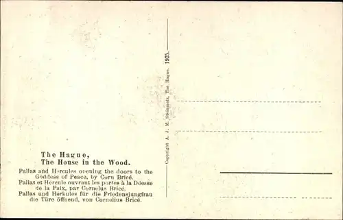 Ak Den Haag Südholland Niederlande, The House in the Wood, Pallas and Hercules