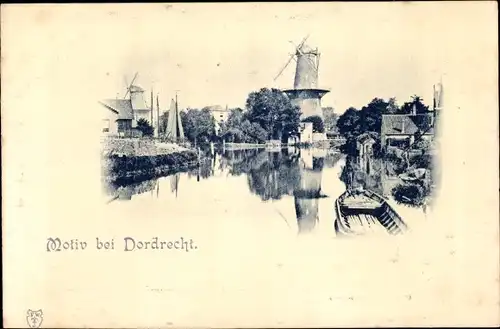 Ak Dordrecht Südholland Niederlande, Ortsmotiv, Windmühle
