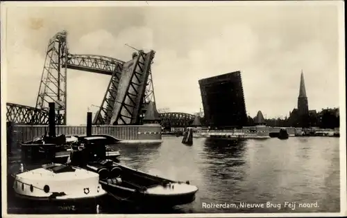 Ak Rotterdam Südholland Niederlande, Nieuwe Brug Feij noord